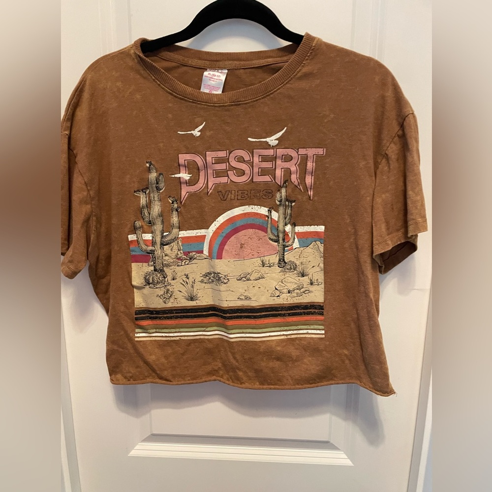 XL No Boundaries Desert vibes crop top tshirt vibes